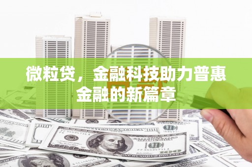 埔里微粒贷，金融科技助力普惠金融的新篇章