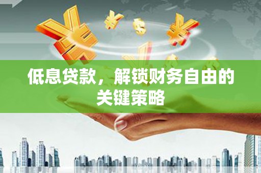 埔里低息贷款，解锁财务自由的关键策略