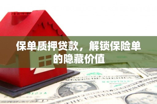 埔里保单质押贷款，解锁保险单的隐藏价值