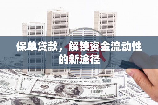 埔里保单贷款，解锁资金流动性的新途径