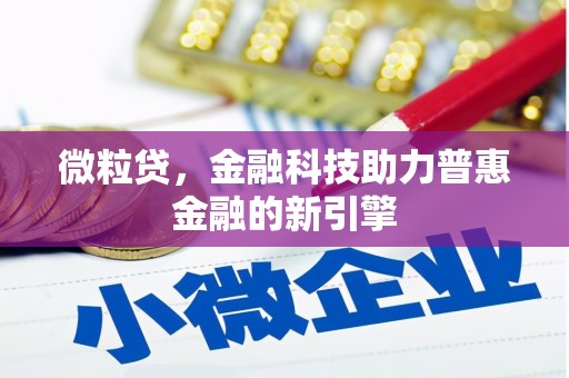 埔里微粒贷，金融科技助力普惠金融的新引擎