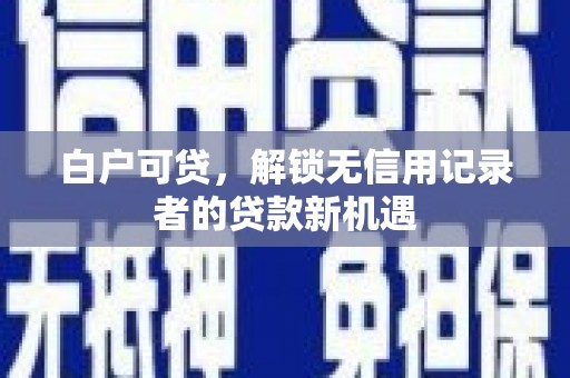 埔里白户可贷，解锁无信用记录者的贷款新机遇