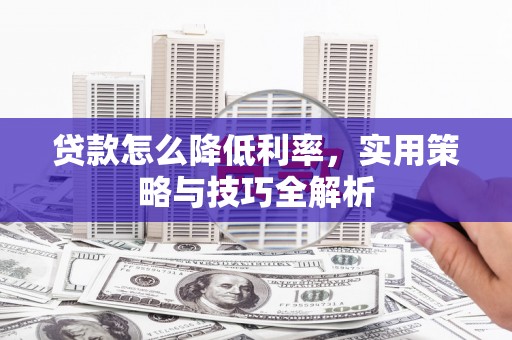 埔里贷款怎么降低利率，实用策略与技巧全解析