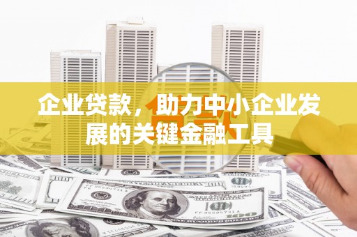 埔里企业贷款，助力中小企业发展的关键金融工具