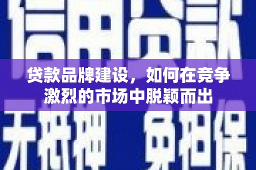 埔里贷款品牌建设，如何在竞争激烈的市场中脱颖而出