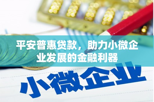 埔里平安普惠贷款，助力小微企业发展的金融利器