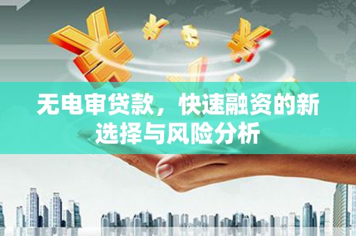 埔里无电审贷款，快速融资的新选择与风险分析
