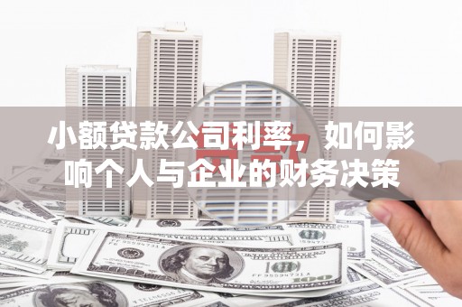 埔里小额贷款公司利率，如何影响个人与企业的财务决策