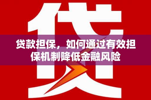 埔里贷款担保，如何通过有效担保机制降低金融风险