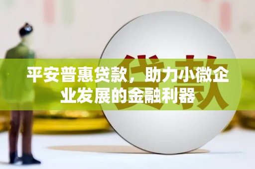 埔里平安普惠贷款，助力小微企业发展的金融利器