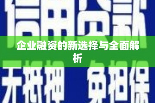 埔里企业融资的新选择与全面解析